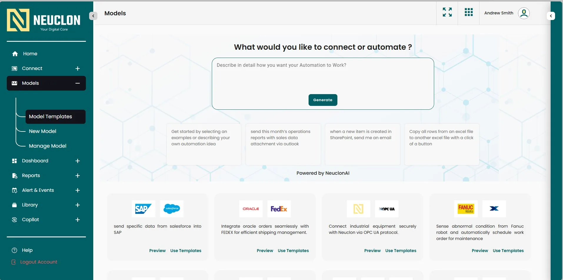 Neuclon Automate screen