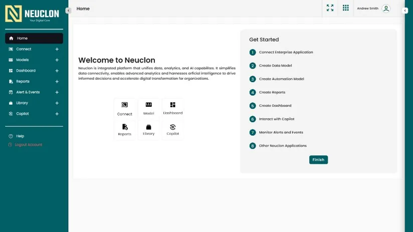Neuclon Get started screen