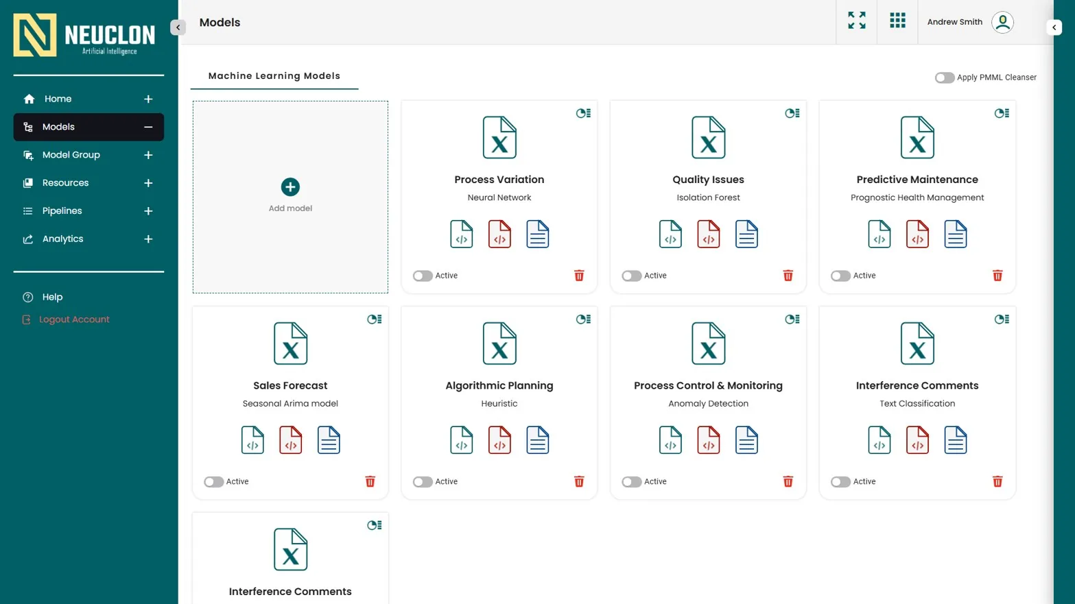 Neuclon Models screen